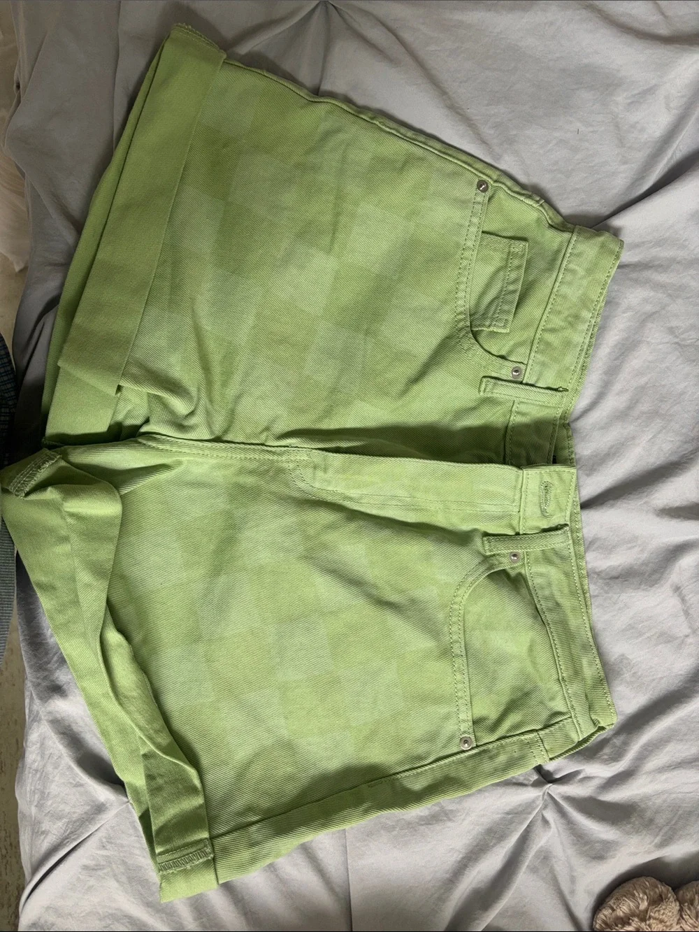 Women's Light Green Jean  Shorts